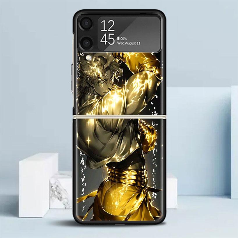 JoJo Adventure Дио Диего Брандо Черный Чехол для Samsung Galaxy Z Flip 7 6 5 4 3 5G Чехол для Телефона Flip7 Flip6 Flip5 Flip4 Flip3 Patt