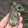 Prehnite Gemstone Copper Wire Wrap Jewelry Pendant 3.55