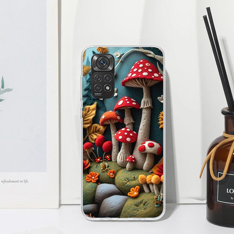 Colorful Mushroom Phone Case For Xiaomi Redmi Note 15 13 14S 14 Pro Plus 12S 11S 10S 12 11E 10 11T Art Fundas Back Cover Redmi N