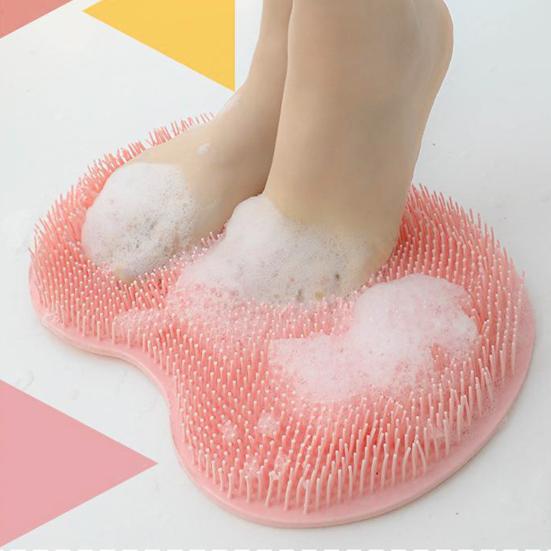 Коврик для ног Глубокая очистка Мойка для ног в душе с массажными щетинками Легко чистить Сушить Снимает усталость Присоски Скраб для ухода за ногами