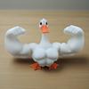Украшение в виде мускулистого гуся, 3D-печатная фигурка белого гуся, скульптура животного, украшение для домашнего офиса, украшение для рабочего стола