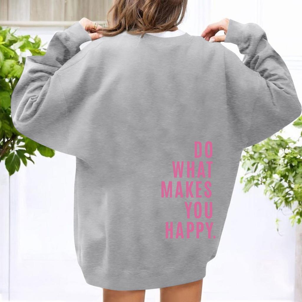 Унисекс Длинные рукава Повседневный однотонный круглый вырез Толстовка Топ