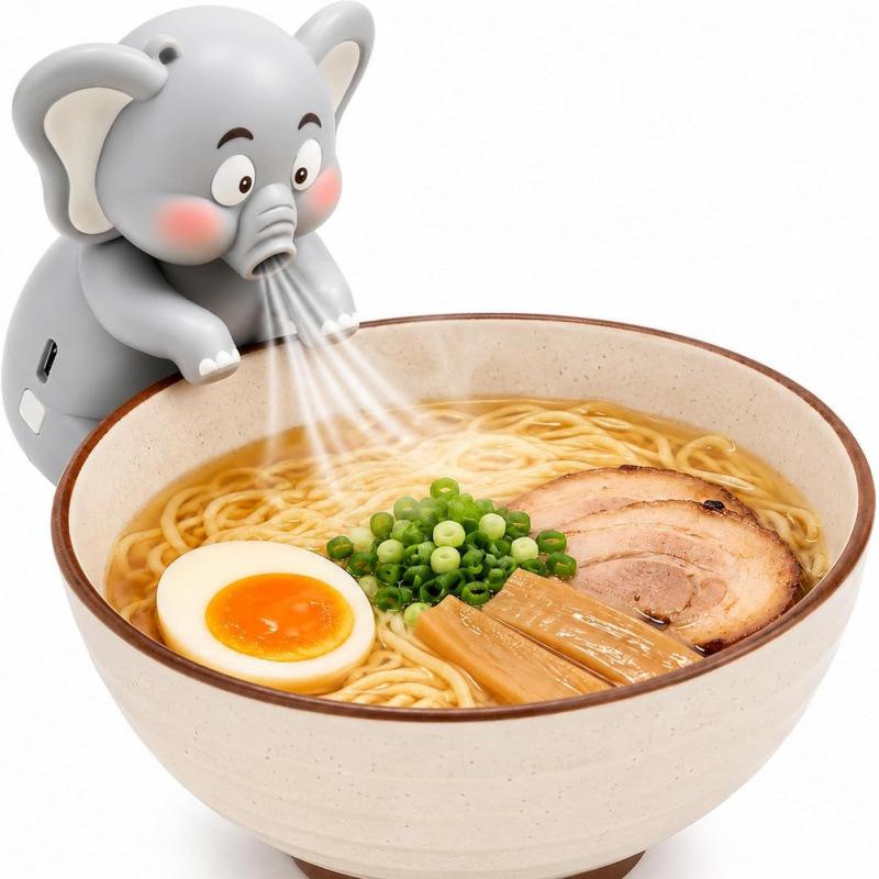 Cute Elephant Animal Cup Bowl Cooling Clip-On Mini Fan, Coffee Cooler, Portable Beverage Chiller, Small Desktop Fan