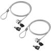 Rubonarie Security Wire Lock, 1.8m, Set of 2, with Spare Key, for Security (Silver)