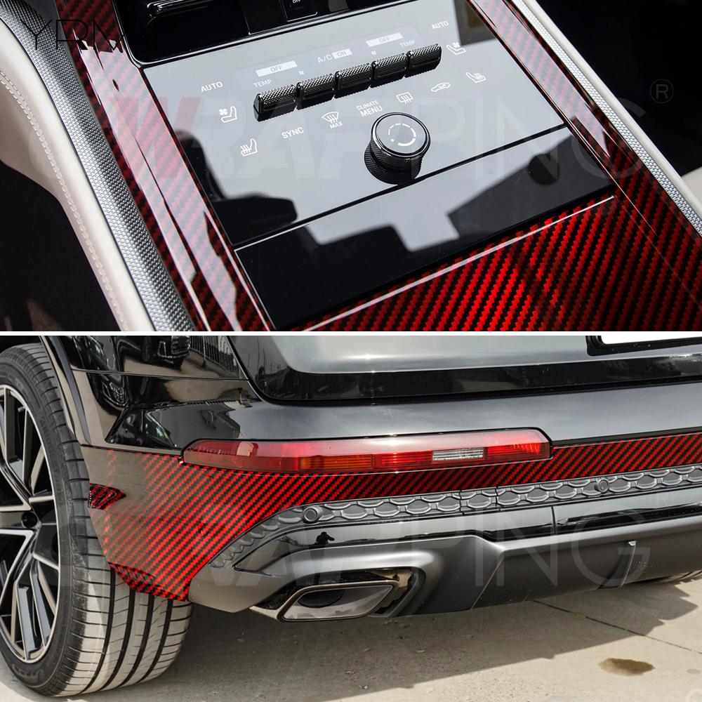 Красная виниловая пленка под карбон, мотоциклетные наклейки, глянцевые радужные наклейки для автомобиля, накладки для модификации кузова автомобиля, автомобильные аксессуары