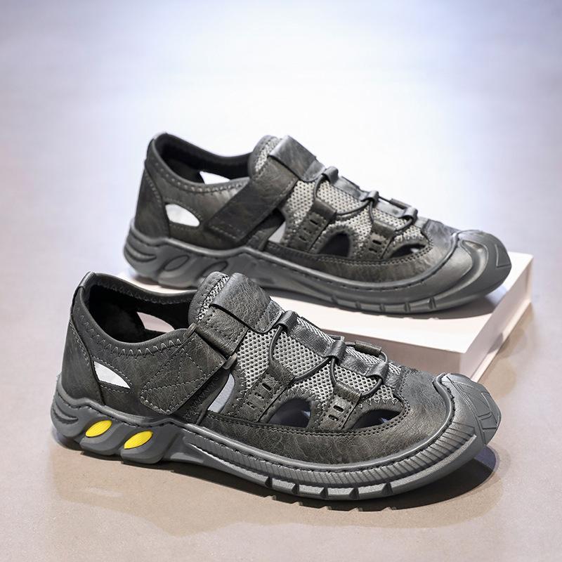 Мужские сандалии Модные повседневные спортивные сандалии Высококачественные сандалии из коровьей кожи для мужчин Летние удобные кроссовки Нескользящая пляжная обувь