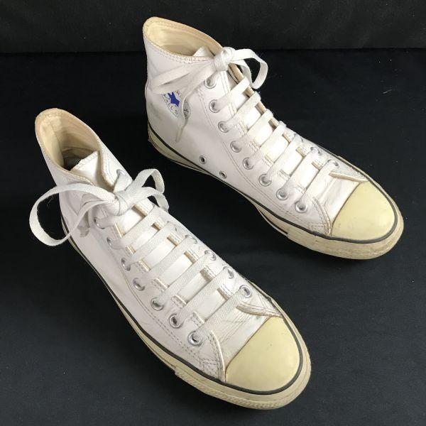 Converse 6X 05 06 02 высокие кожаные кроссовки 7.5 26 белый(ИСПОЛЬЗОВАЛ)