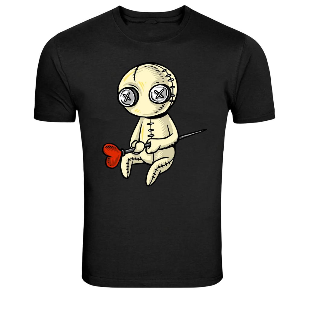Cute Voodoo Doll Heart Pin Gothic Horror T-Shirt