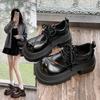 Платформа Женская Повседневная Обувь 2025 Новые Кроссовки на Среднем Каблуке Тренд Готика Шнуровка Мода Круглый Носок Толстый Каблук Балетки Zapatos De Mujer