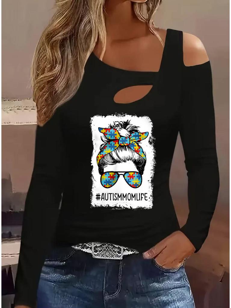 Fashion Painting Blouses Long Sleeved T Shirts Casual Skirt Tops