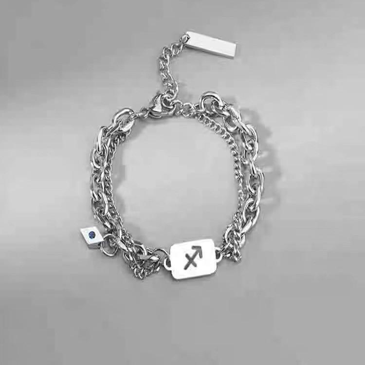 Layer Fashionable Double Titanium Steel Bracelet Minimalist Hipster Accessory Gifting For