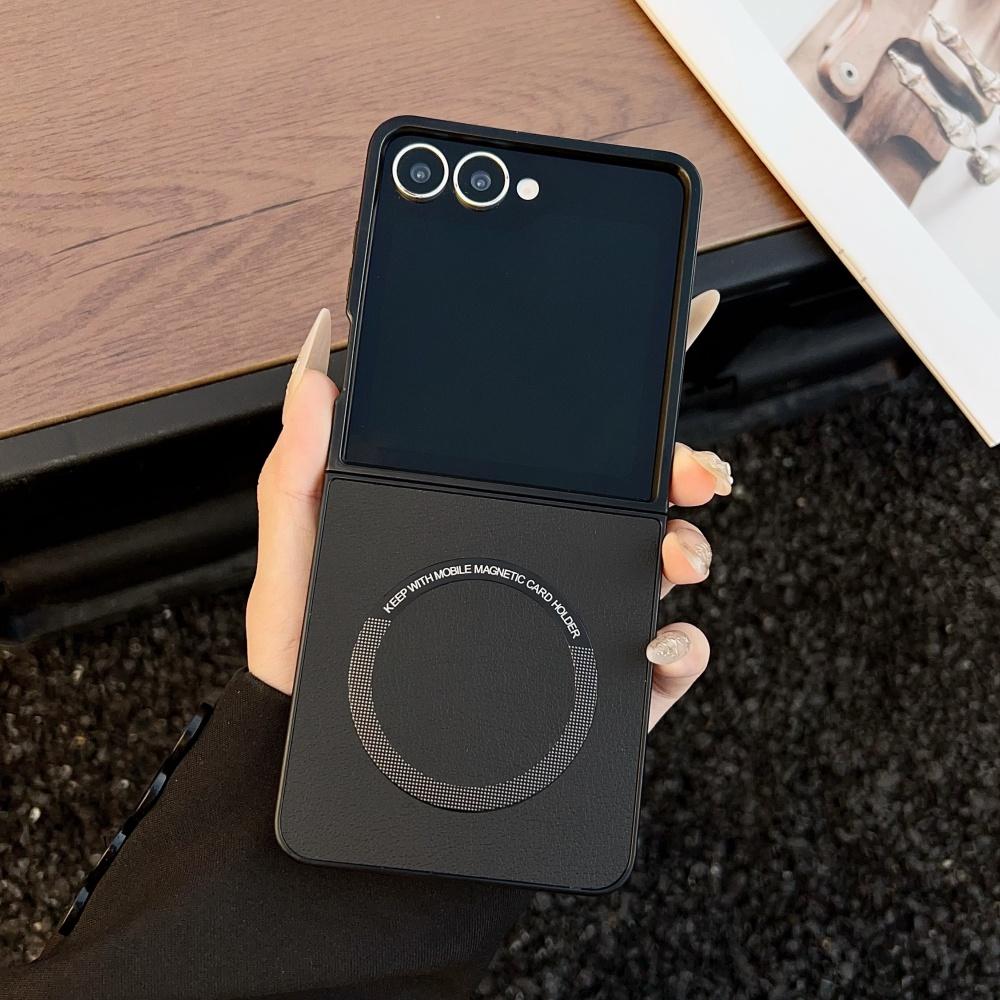 Роскошный Магнитный Матовый Мягкий Кожаный Чехол для Телефона Samsung Galaxy Z Flip 7 6 5 4 3 Для Беспроводной Зарядки Magsafe Защитный Чехол