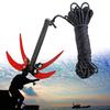 Folding Weed Razor Weed Root Remover Tool Weed Puller 4 Claw Anchor Sickle Water Grass Plant Cutter Weed Tool with Rope