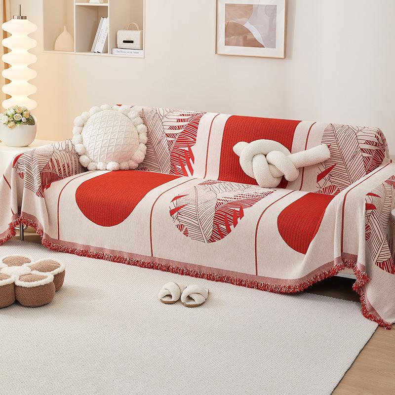 Ins Style Sofa Towel Full Cover Cloth Green Chenille Four Seasons Universal Sofa Cushion Cover High-Grade Sofa Cover Towel
