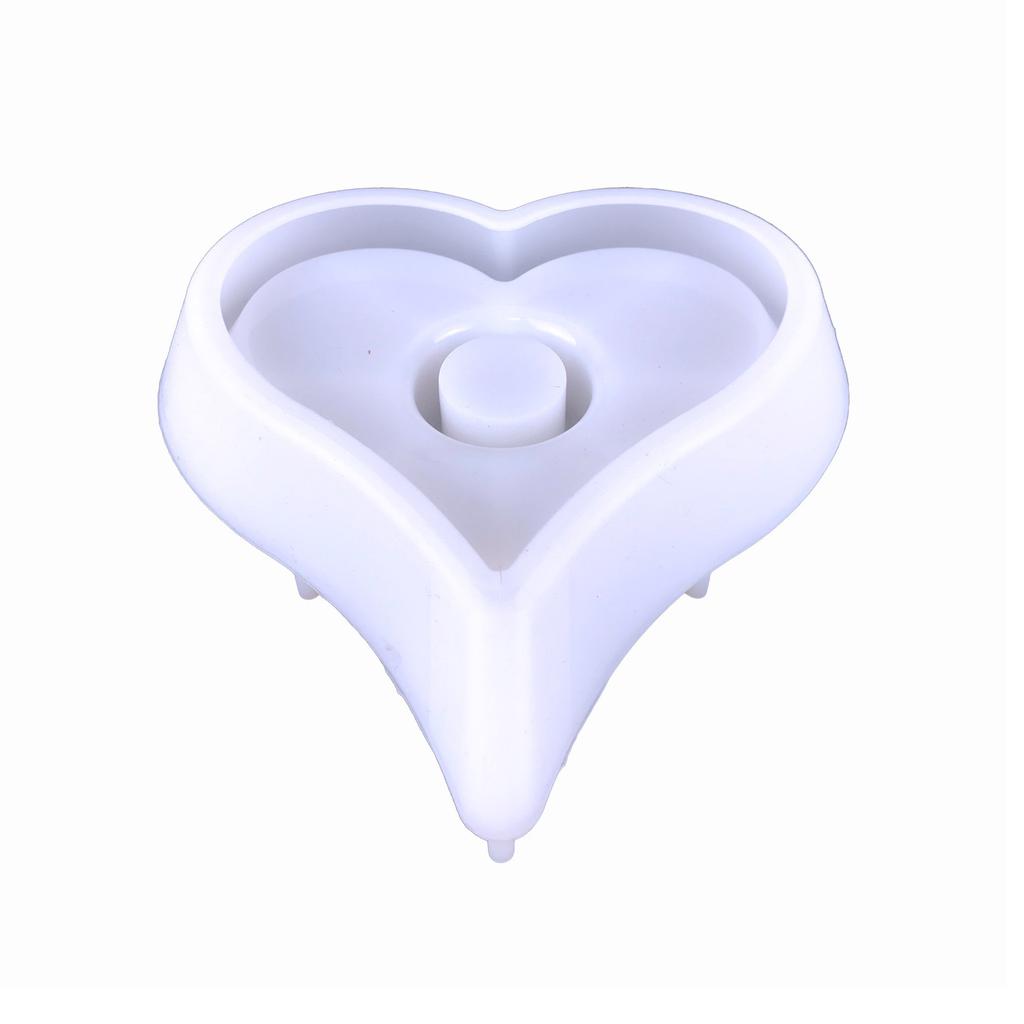 Heart Shaped Candle Holder Mould Tealight Epoxy Mold Lipstick Holder Container Resin Mold for Home Decor DIY Crafts
