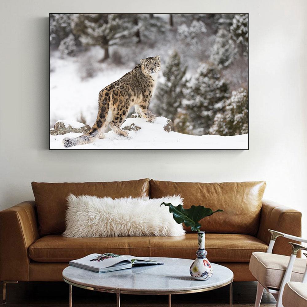 Снежный леопард, фотографии, постеры и пирнты, белые леопарды, животные, холст, картина, дикая природа, настенное искусство для гостиной, домашний декор