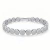 Luxurious 17cm Round Full Zircon Rhodium Plated Bracelet for Women