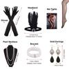 1920 Cosplay Hair Accessories Set For Women Flapper Feather-Headband Pearl Necklace Glove Costume Accessories For Cosplay Party