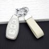 Чехол для корпуса автомобильного ключа для Ford Focus 3 4 ST MK3 MK4 Fiesta Kuga Mondeo C-Max Titanium 3 кнопки Серебристый мешок для ключей Брелок Держатель