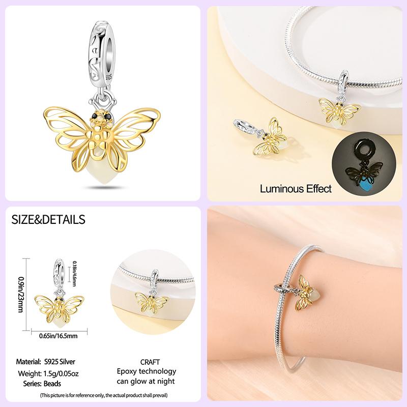 100% Медь Красивые Весенние Цветы Бабочка Светлячок Шармы Бусины Подходят для Оригинальных Браслетов Qikaola DIY Ювелирные Изделия