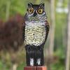 Owl Decoy with Rotating Head Natural Enemy Bird Deterrent Owl Figurine Garden Protector Scarecrow Owl for Gardens Terraces