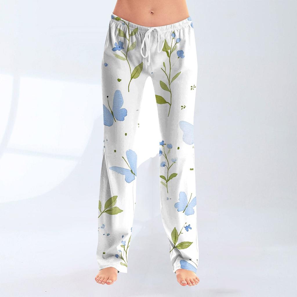 Женские модные свободные повседневные брюки с принтом банта