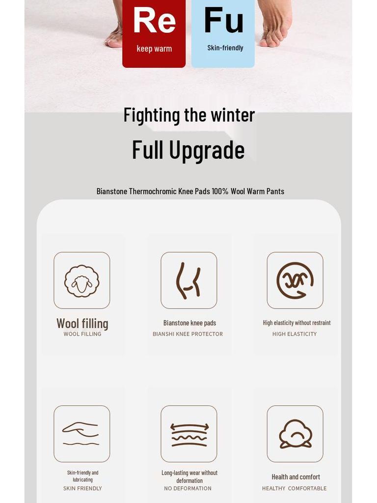 Мужские толстые флисовые брюки из шерсти, хлопка и кашемира, слим-фит - Очень теплые зимние наколенники