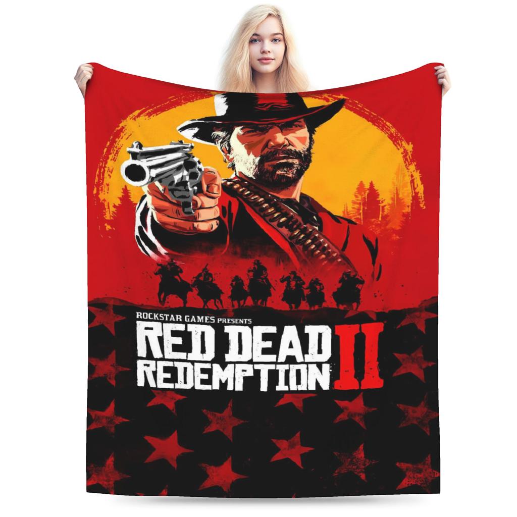 Red Dead Redemption 2 Пледы Путешествия Офис Фланелевый Плед Для Спальни Супер Теплый Индивидуальный DIY Покрывало Подарок на День Рождения