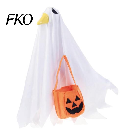 High-quality Halloween Prop Goose Outfit, Ghost Porch Clothes with Pumpkin Bag for 23" Spooky Party Decoration Statue, Accessory Outdoor Patio