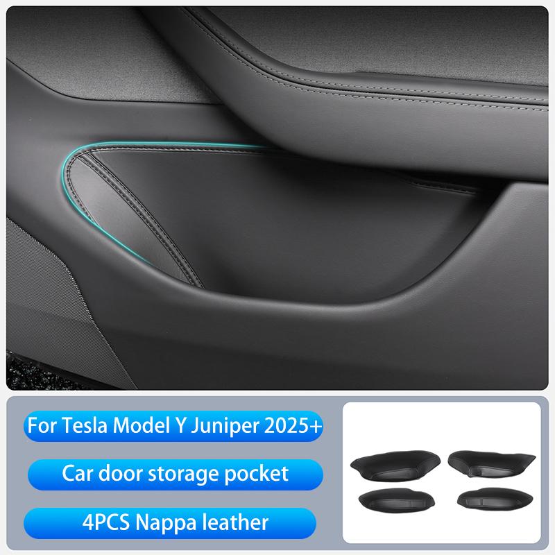 Для Tesla Model Y Juniper 2025+ Панель боковой части центральной консоли Защитная накладка от пинков Кожаная наклейка Накладка на ноги Автоаксессуары