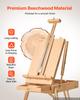 VEVOR French Easel with Legs Foldable and Portable Sketchbox Easel Stand, For Painting, Solid Beech Wood, Holds Canvas up to 860 mm