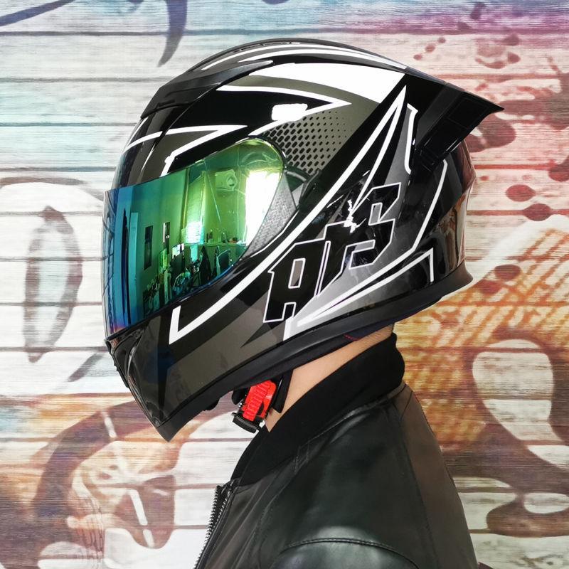 Aishi Men And Women's Electric Motorcycle Helmet Full Helmet Overlay Style Personalized Cool Rider Motorcycle With Bluetooth Horn