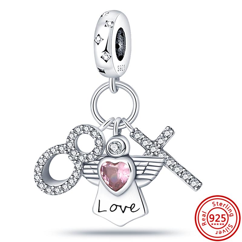 Sterling r Dreamcatcher Feathers Wing Heart Camera Angel Sweet Beads Fit Original  Charms Bracelet Women Jewelry