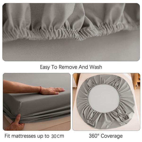 2024 Super Waterproof Bed Fitted Sheet Bed Sheet with Elastic Band Anti-slip Mattress Cover Mattress Protector for Single Double