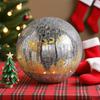 Glowing Cracked Nativity Ball Illuminated Crackle Sphere with Nativity Scene Hidden Lighted Christmas Glass Ball for Tree Home Party Decor