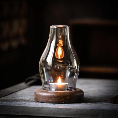 Ветрозащитный подсвечник стеклянный деревенский праздничный подсвечник Tealight