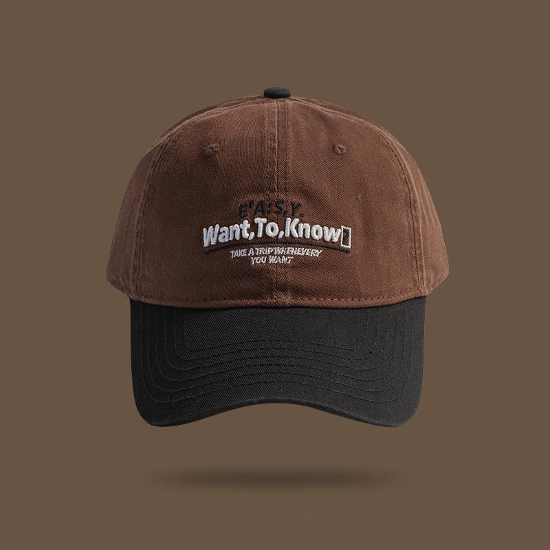 Ретро цветовая гамма, бейсболка с вышивкой букв, женская, весенне-летняя, универсальная, для маленького лица, с мягким верхом, мужская