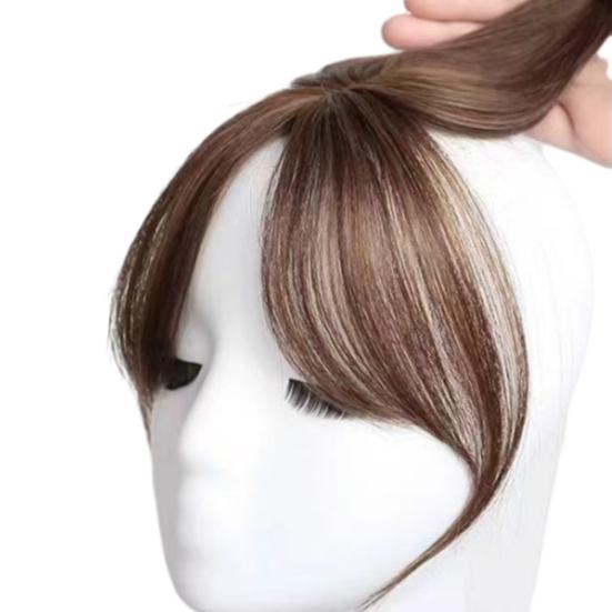 Women Clip-in Bangs Natural Wispy Side Bangs Forehead Hair Extensions Black Brown Girls Air Bangs Fringe Wig Hairpieces