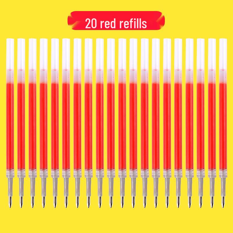 Набор из 100 стержней для черной гелевой ручки 0,5 мм - На водной основе, Шариковый наконечник, Нажимной механизм, Совместимы с красной ручкой