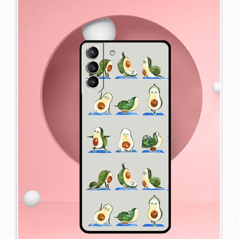 Чехол с забавным узором Avocado Yoga для Samsung Galaxy S24 S23 Ultra S22 S20 FE S21 FE Note 10 20 S8 S9 S10 Plus