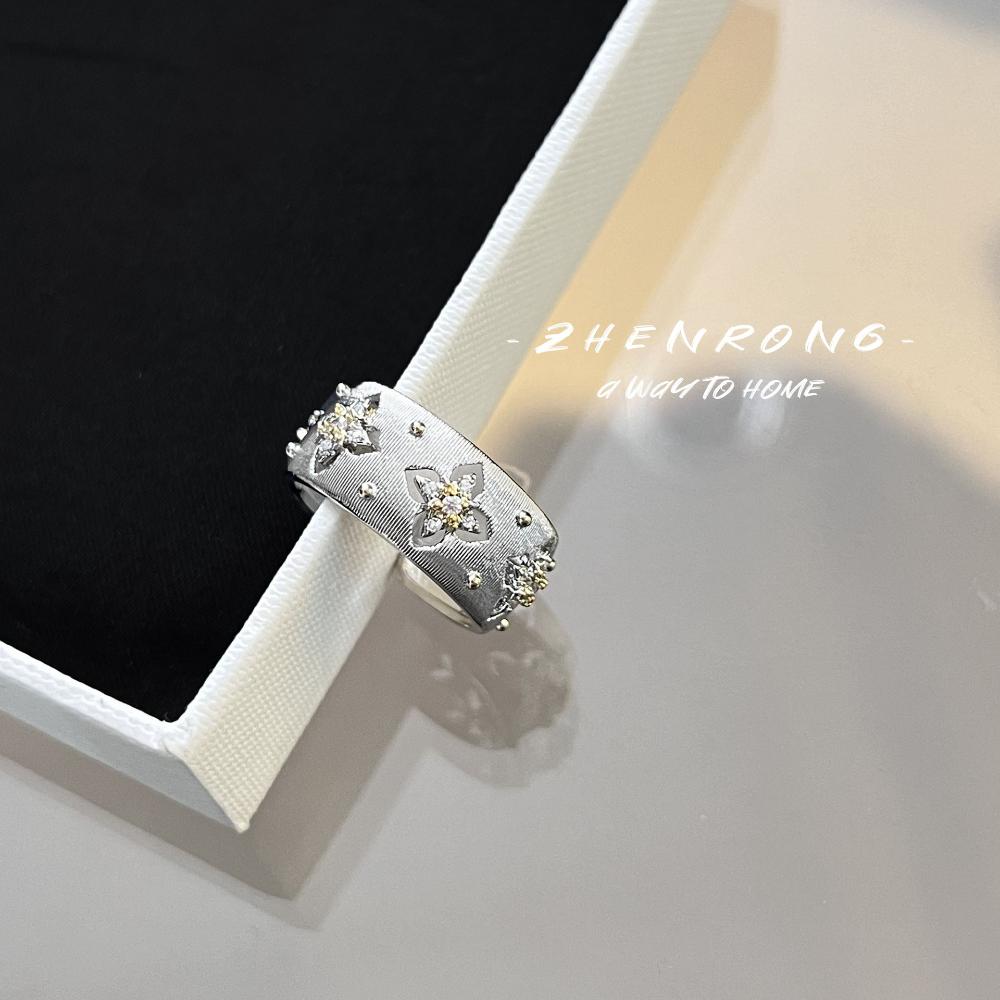 Vintage Boho Two Tone Gold Brushed Handmade Ring Set with Earrings Necklace Bracelet Real Gold Plated Jewelry