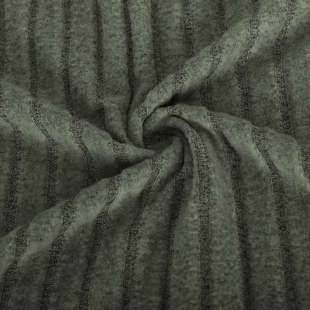 Женская модная повседневная однотонная футболка с V-образным вырезом и металлическими пуговицами в полоску с длинным рукавом