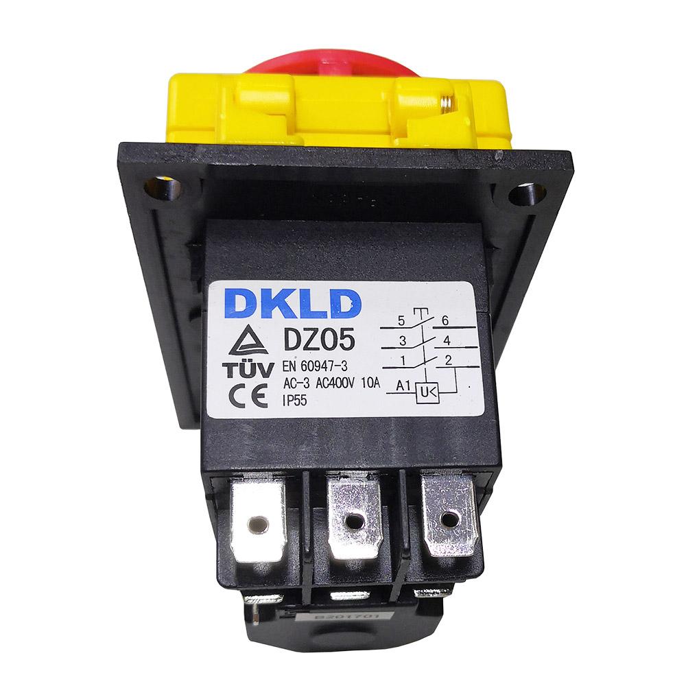 DKLD DZ05 DZ05C Electromagnetic Switches Emergency Stop Pushbutton Switch for Bench Drill 7Pins 400V IP55