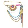 [Q1044] - Designer Brooch 'Acapulco' Multicolored Gold - 90x75 Mm