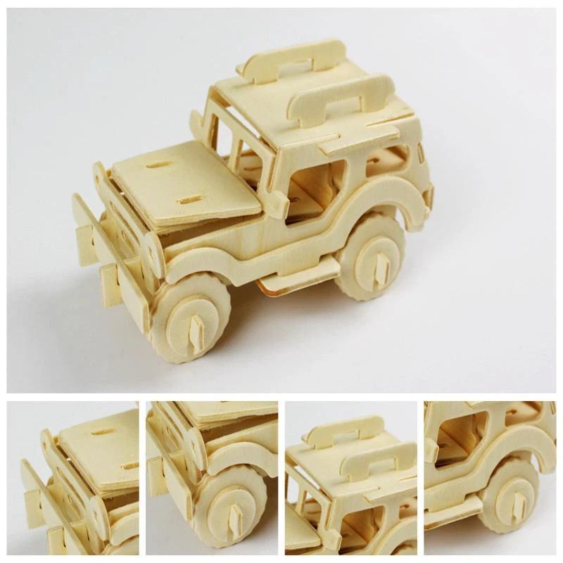 3D DIY Деревянный Пазл Игрушка Серия Милитари Танк Модель Транспортного Средства Набор Креативный Сборный Образовательный Пазл Игрушки Подарки Для Детей
