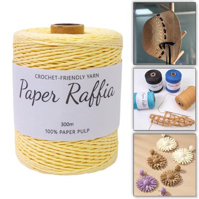 Хлопковая пряжа Рафия 328 ярдов легкая круглая нить мягкая для вязания крючком сумок своими руками поделки пляжная шляпа