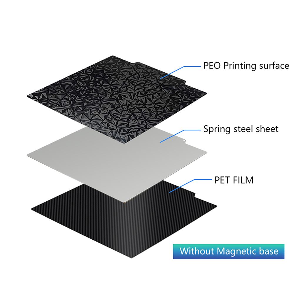For Anycubic Kobra 2/ Kobra 2 Pro/ Kobra 2 Neo PEO PET Pei Build Plate 230x230mm Double Side Textured Sheet Smooth Heated Bed