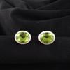 Peridot Gemstone 925 Sterling Silver Gift Jewelry Handcrafted Stud Earrings 0.5" EE-178-8