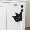 Наклейка на стену «Киска играет в прятки» Черный котенок для спальни, гостиной, прихожей, фон, декор дома, самоклеящаяся, съемная наклейка