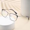 6203 Персонализированная оправа для очков с двойной перекладиной, кошачий глаз, на пружинной дужке, корейская, простая и универсальная, модные очки с плоскими линзами, защита от синего света